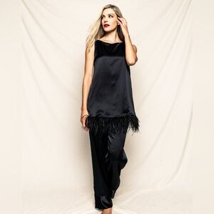 Petite Plume Silk Tunic Set with Feathers